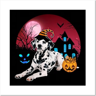 Happy Halloween Dalmatian Dogs Halloween Gift Posters and Art